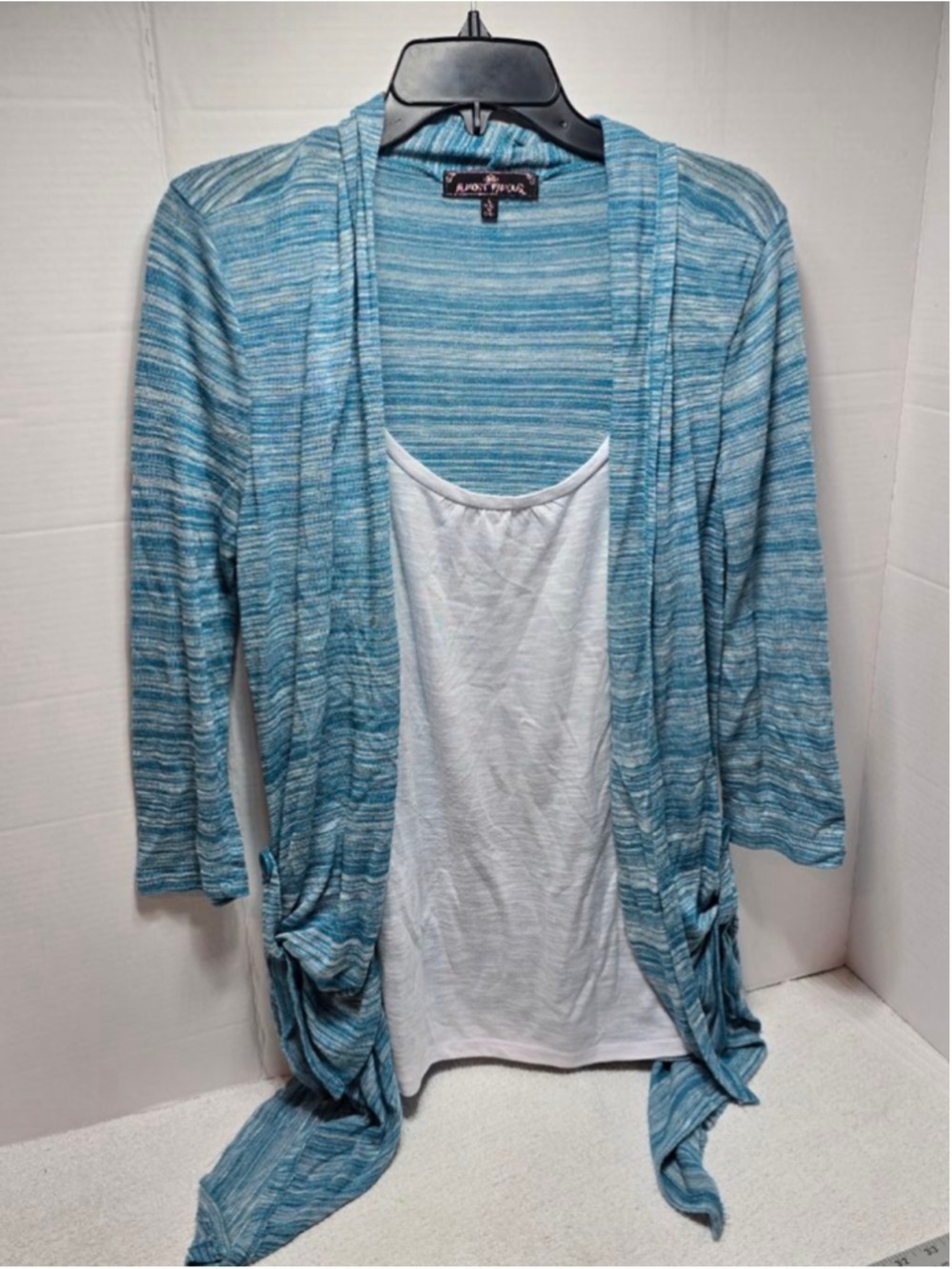 Women's Almost Famous Blue White Striped Cardigan L